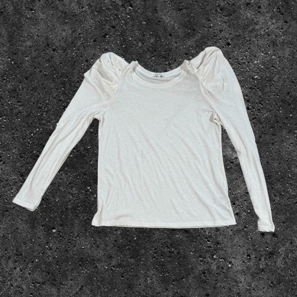 Z Supply Tops - NWT‎ Z Supply Womens White Puff Sleeve Long Sleeve Top ZT214358 Cream Size L NWT